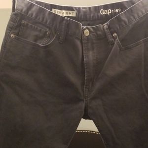 Gap 1969 dark gray straight pants 33x32